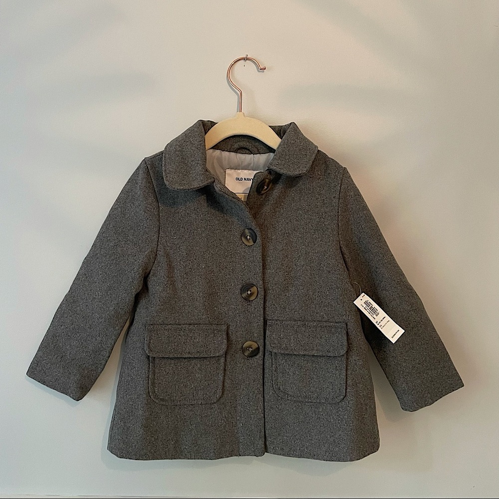 Old Navy Grey Toddler Peacoat - Picture 1 of 3